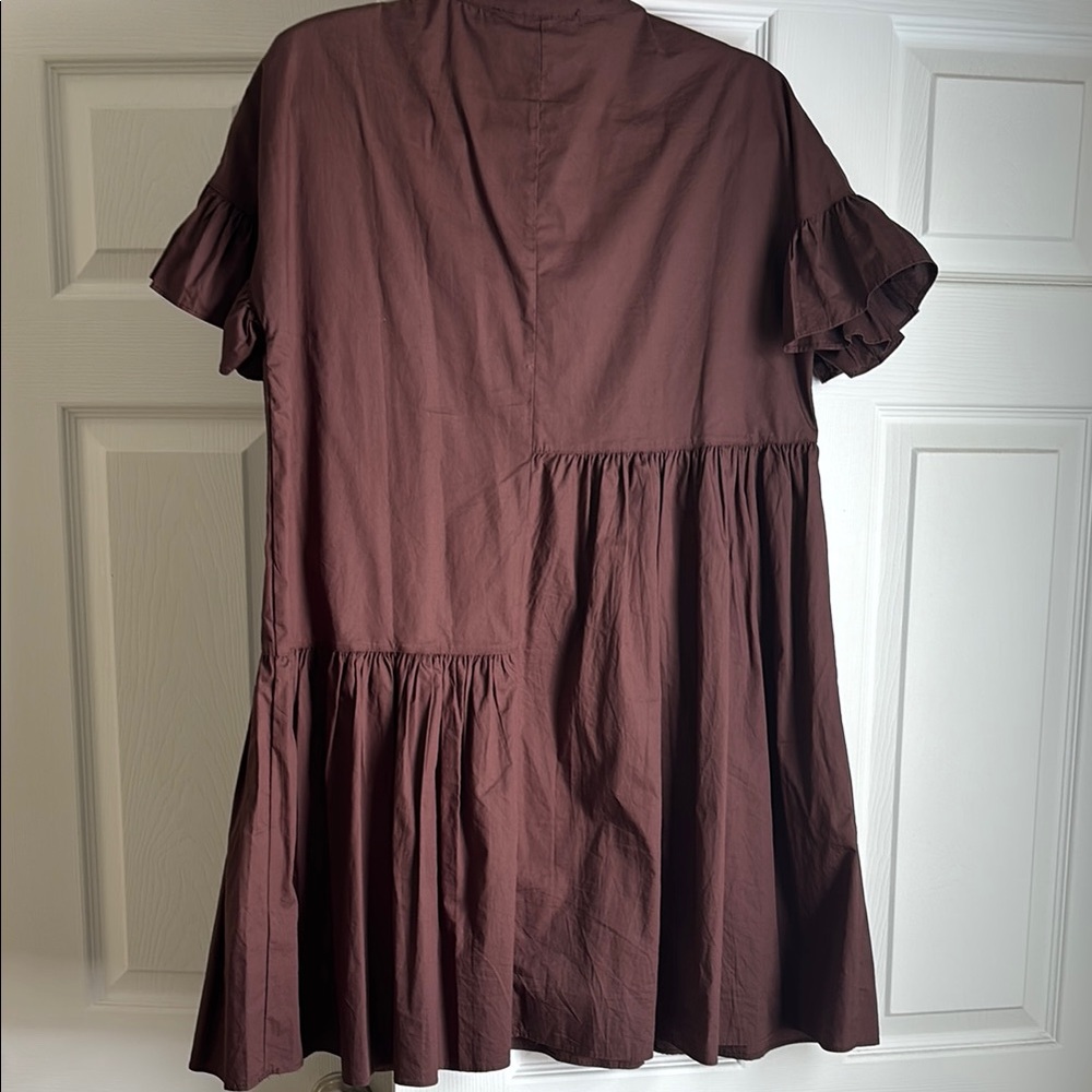 En Saison Brown Ruffle Mini Dress - Picture 5 of 5